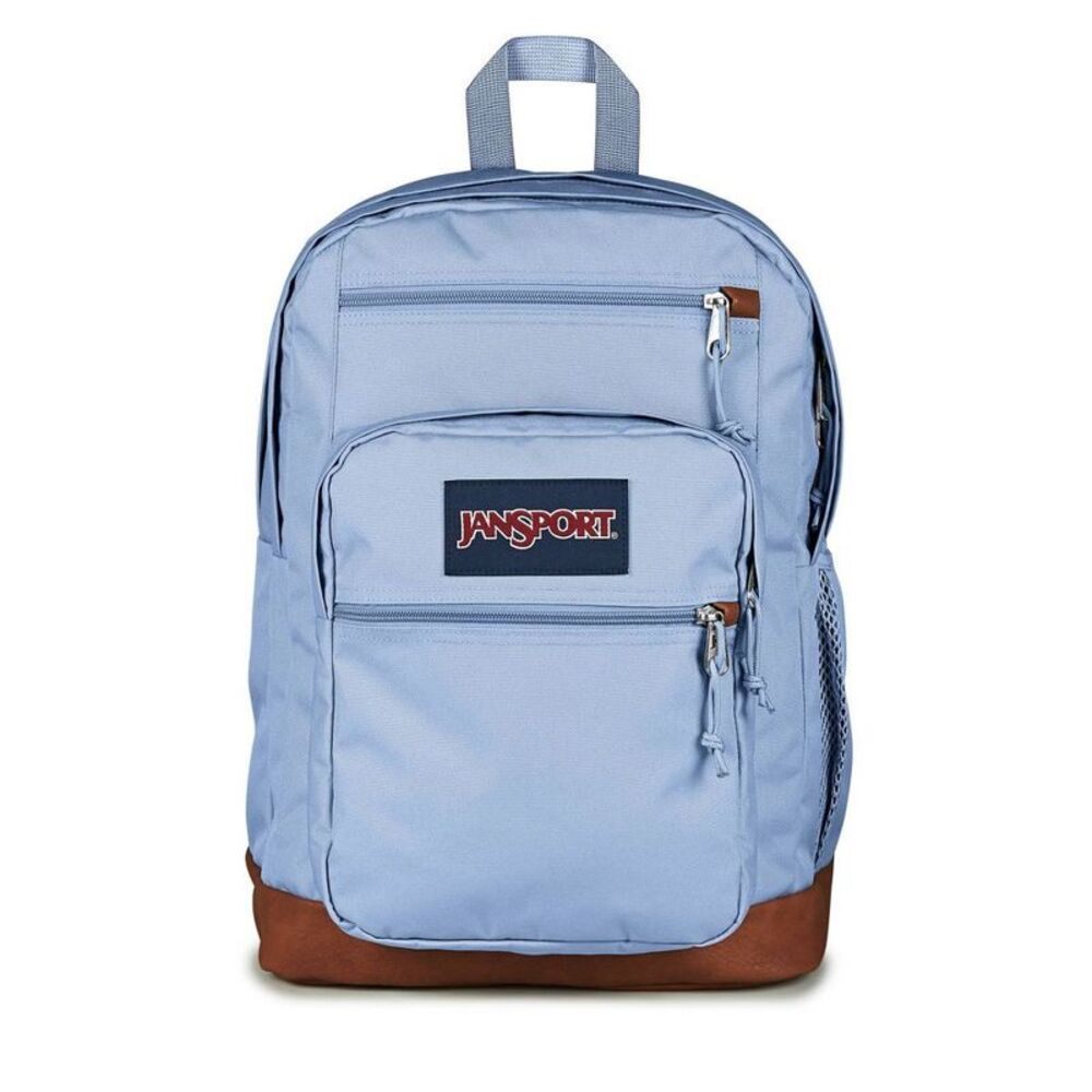 Cool Student 17" Backpack Fits 15" Laptop Synthetic Leather Bottom - Light Blue